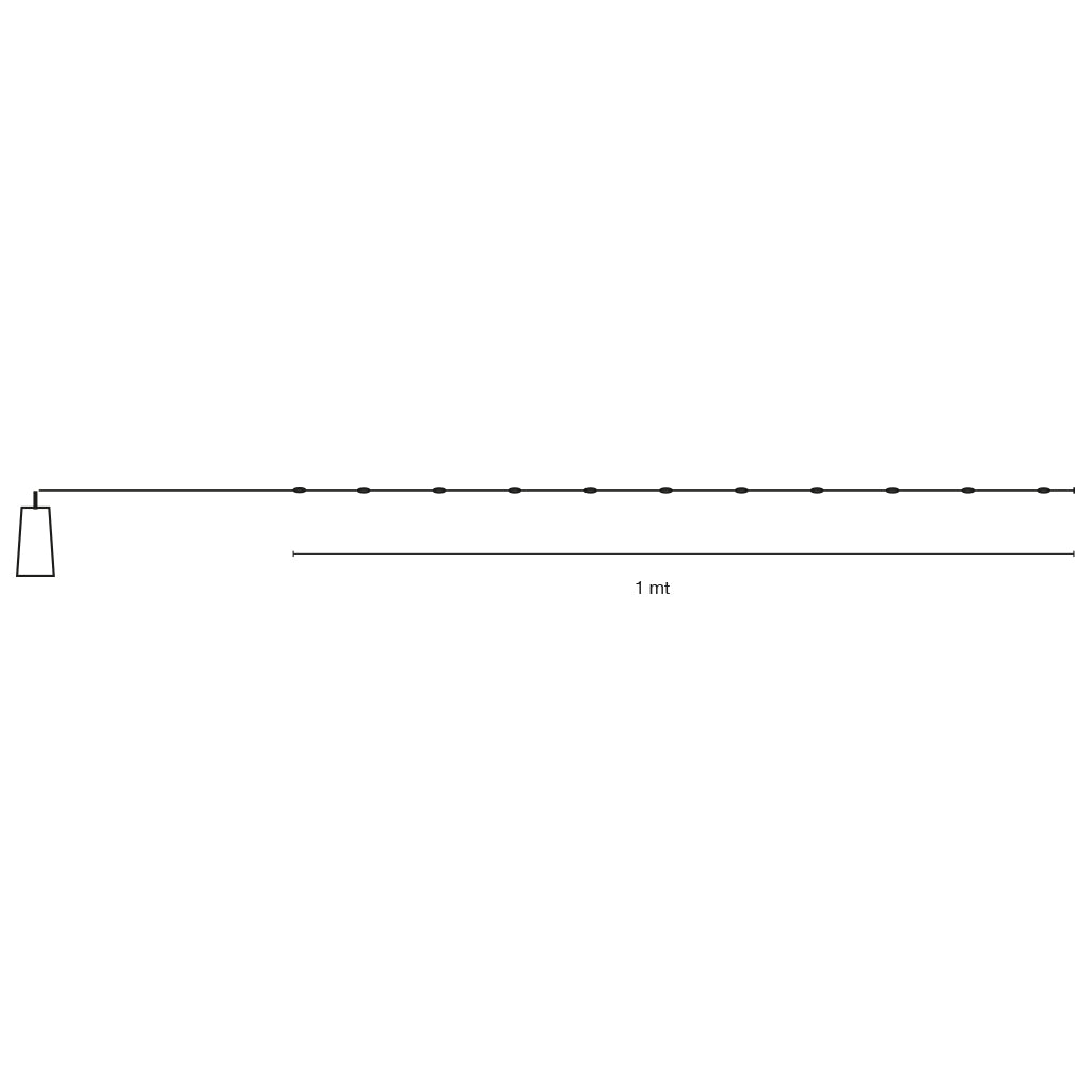 Catena a batteria con 10 microled con tappo vino 1 mt luce bianca
