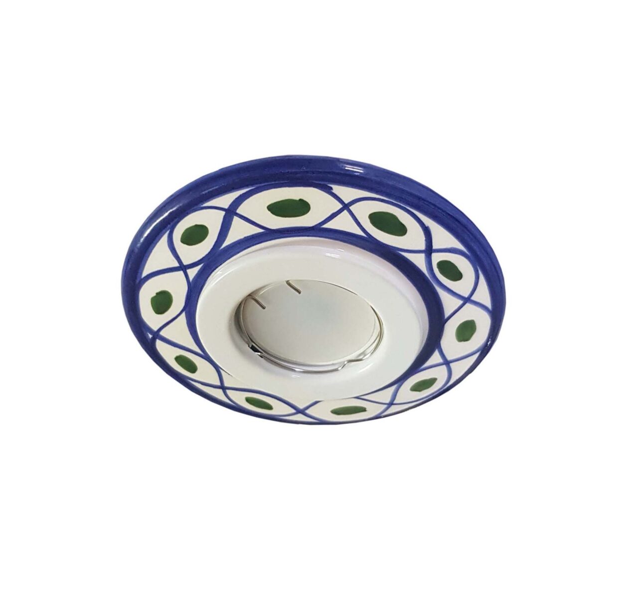 449/F FARETTO DA INCASSO IN CERAMICA DECORATA BLU