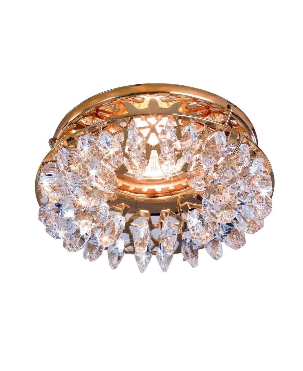 FARETTO DA INCASSO IN METALLO ORO O CROMO E STRASS SW