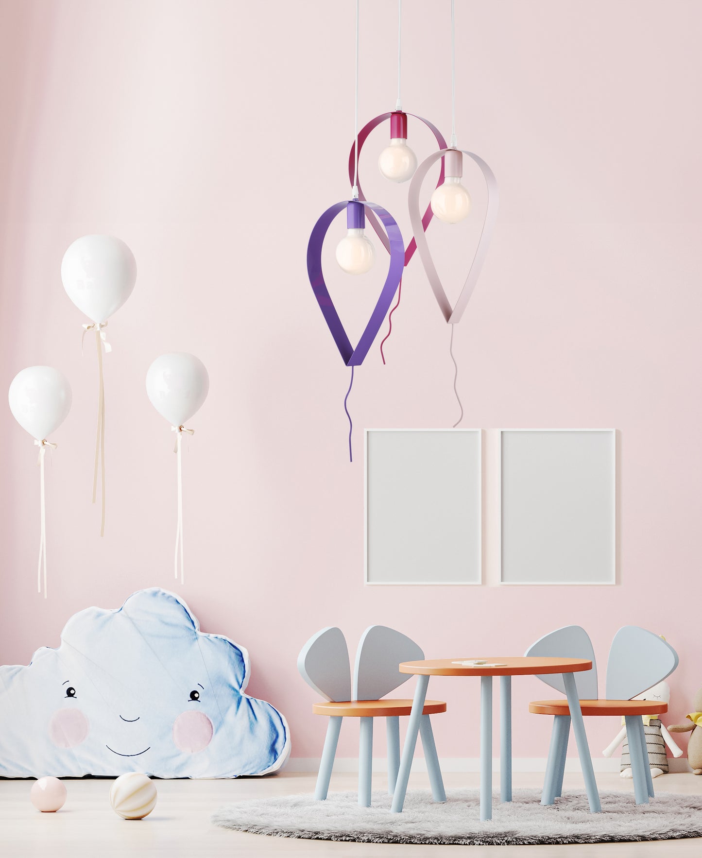 LAMPADARIO SOSPENSIONE 3 LUCI A FORMA DI PALLONCINO