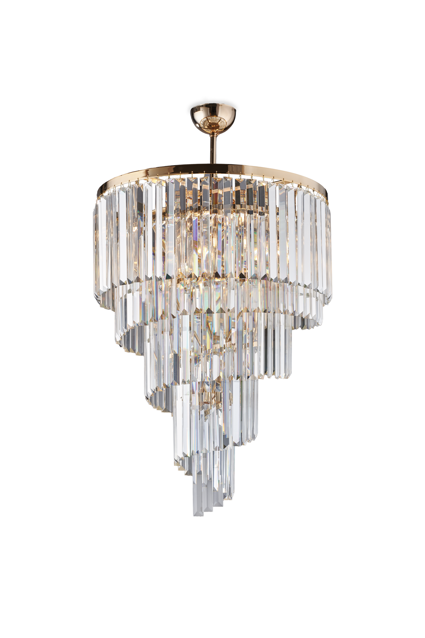1550/50 LAMPADARIO MODERNO, CONTEMPORANEO ORO E CRISTALLI
