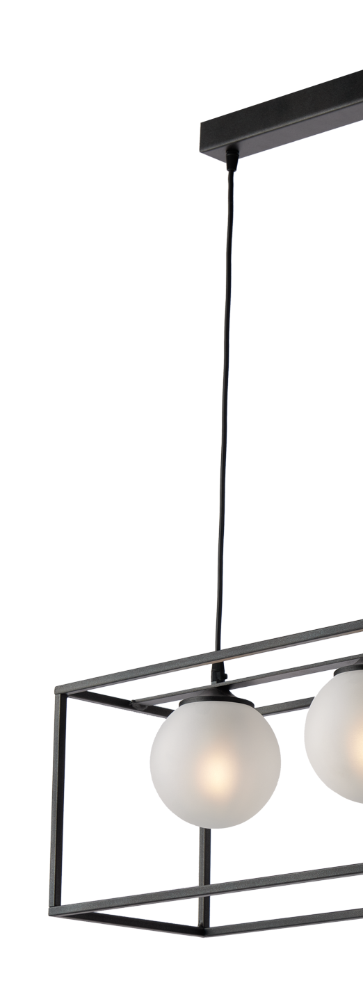 SOSPENSIONE INDUSTRIAL 2 LUCI MODERNO GABBIA CON SEFRE VETRO SOFFIATO