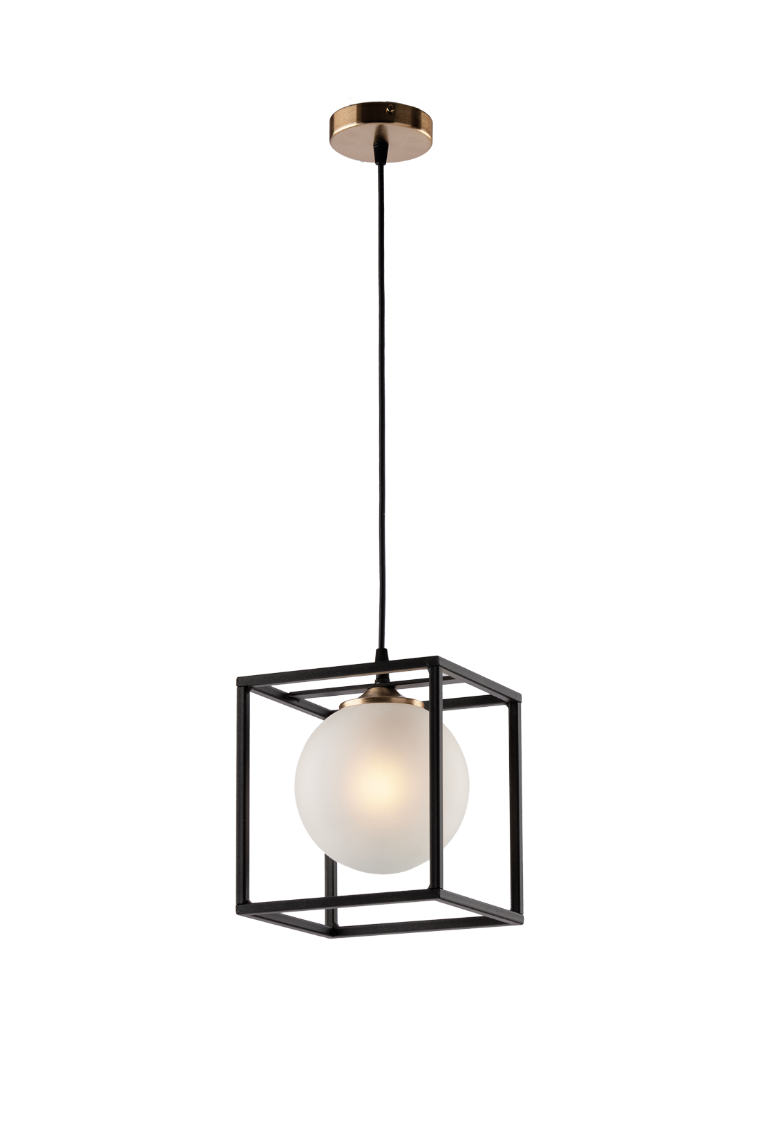 SOSPENSIONE INDUSTRIAL 1 LUCE MODERNA CON SEFRE VETRO SOFFIATO