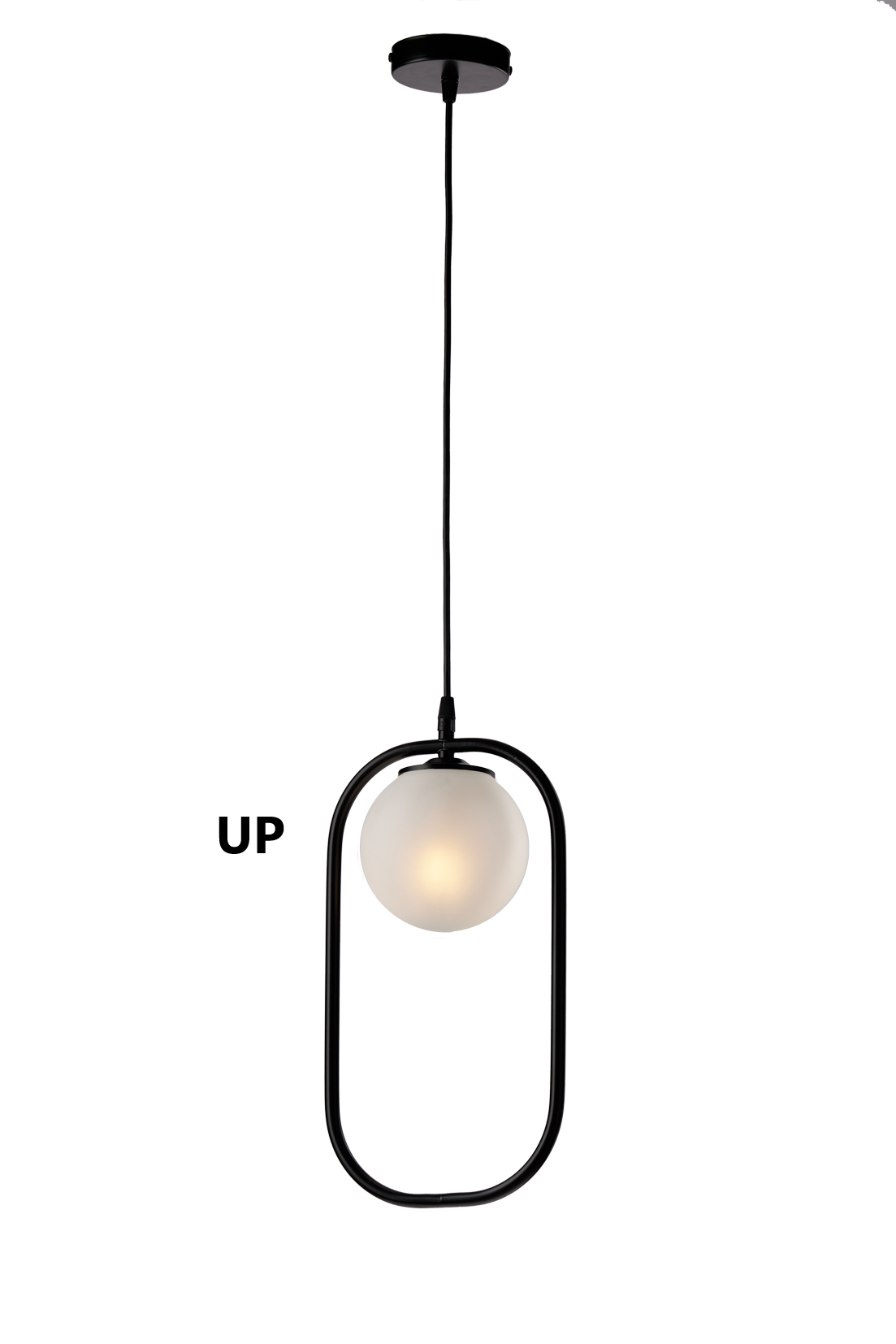 SNACK MODERN UP/DOWN OVAL SUSPENSION WITH BLOWN GLASS SPHERE