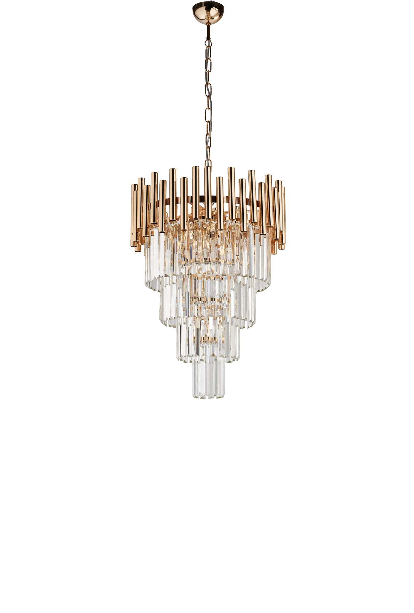 LAMPADARIO MODERNO, CONTEMPORANEO ORO E CRISTALLI