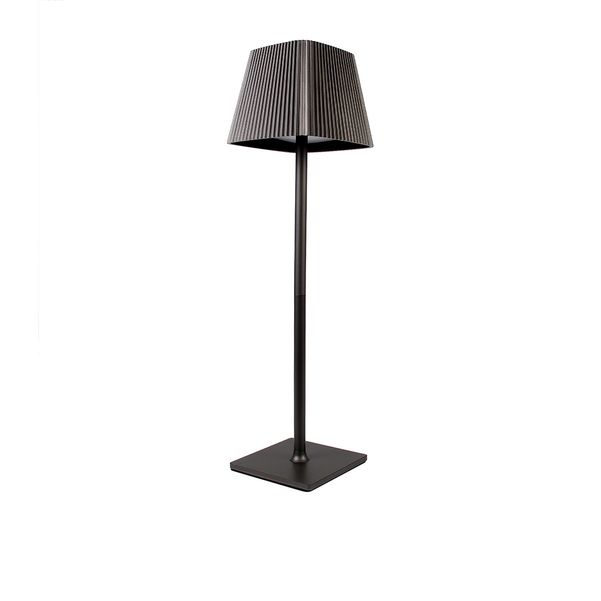 LAMPADA LED DA TAVOLO RICARICABILE CON PARALUME QUADRATO PLISSETTATO USB