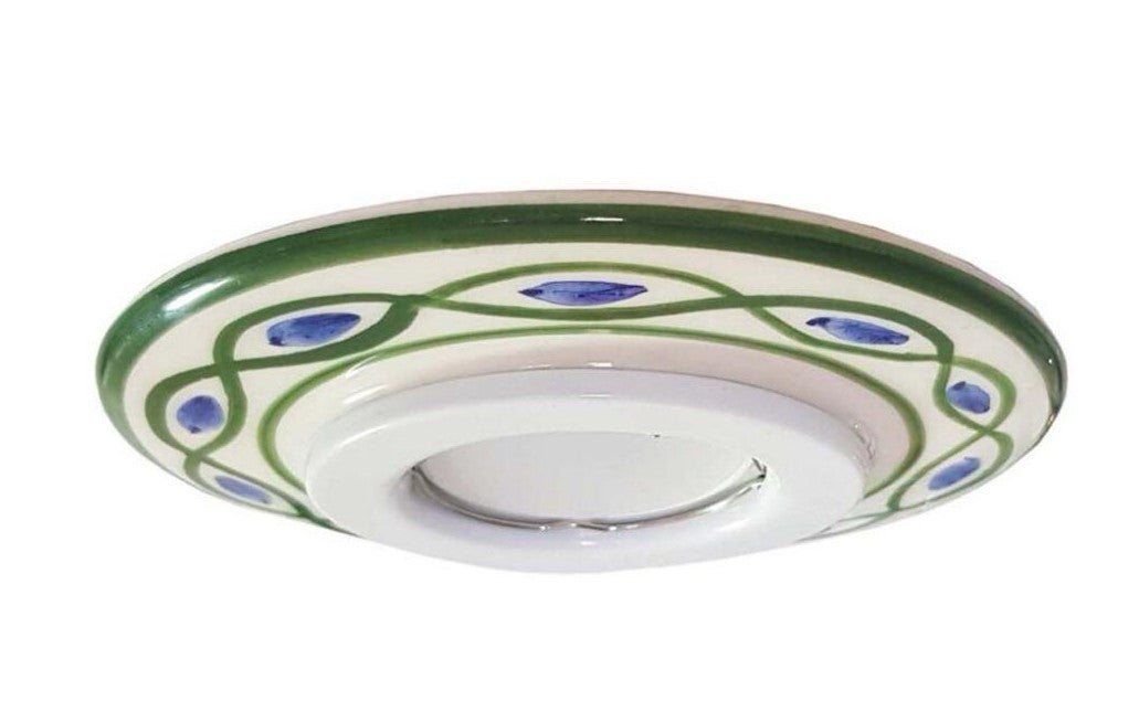 449/F FARETTO DA INCASSO IN CERAMICA DECORATA BLU