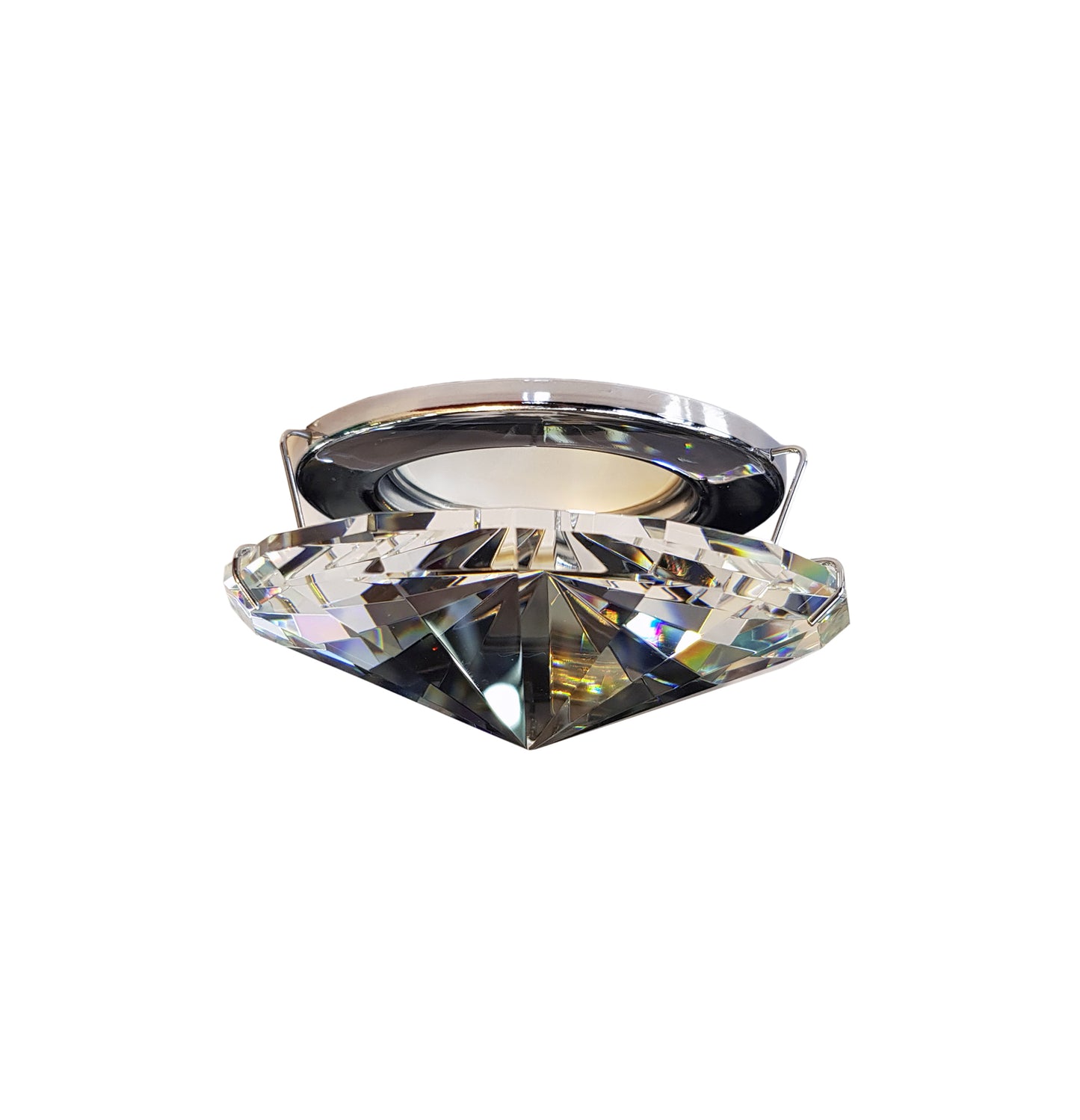 FARETTO DA INCASSO IN METALLO E CRISTALLO A FORMA DI DIAMANTE