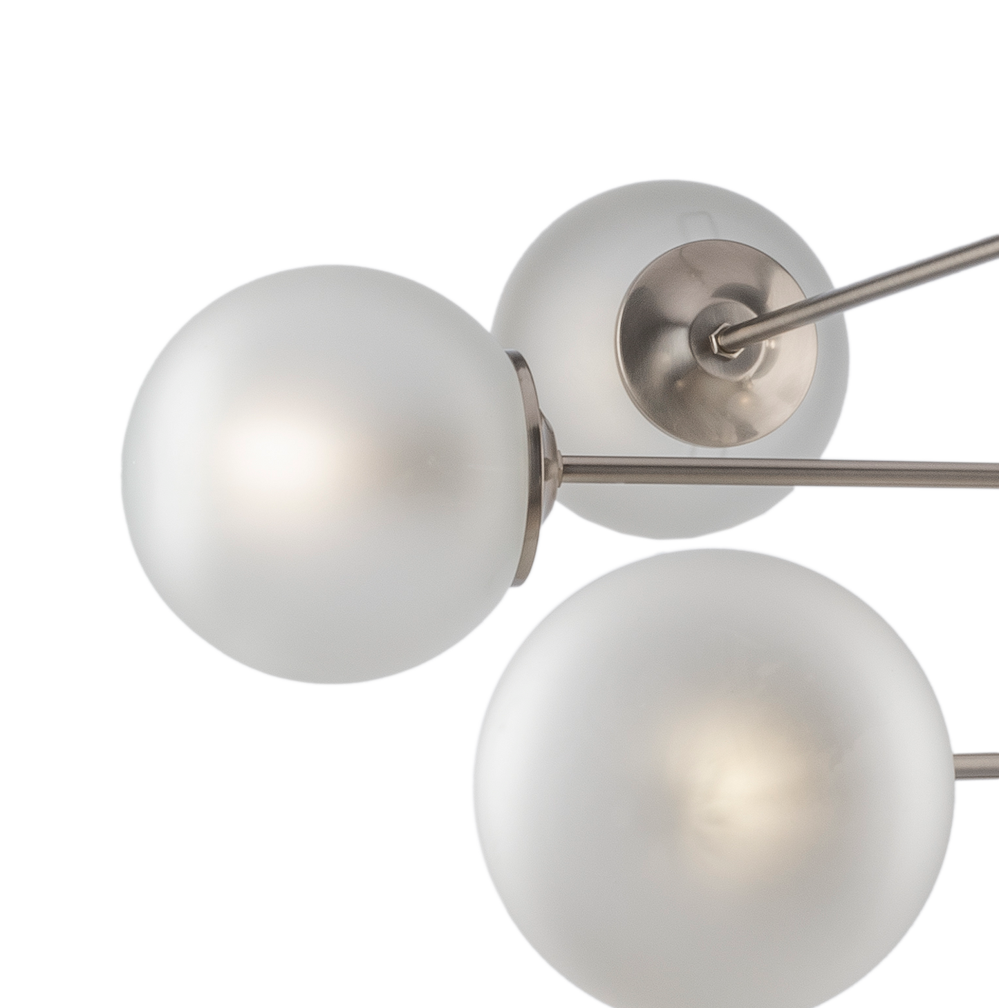 LAMPADARIO 6 LUCI MODERNO INDUSTRIAL CHIC CON SFERE VETRO