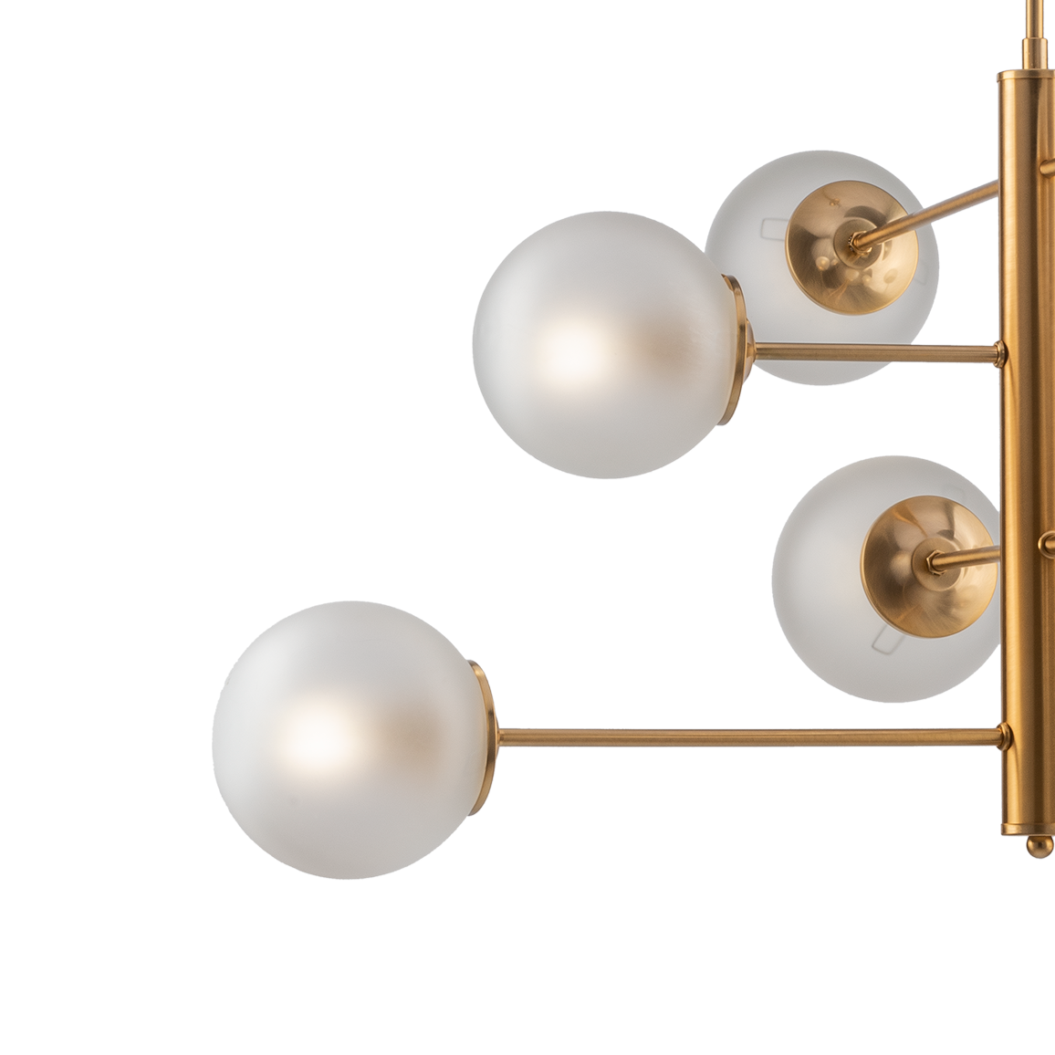 LAMPADARIO 8 LUCI MODERNO METALLO E SFERE VETRO