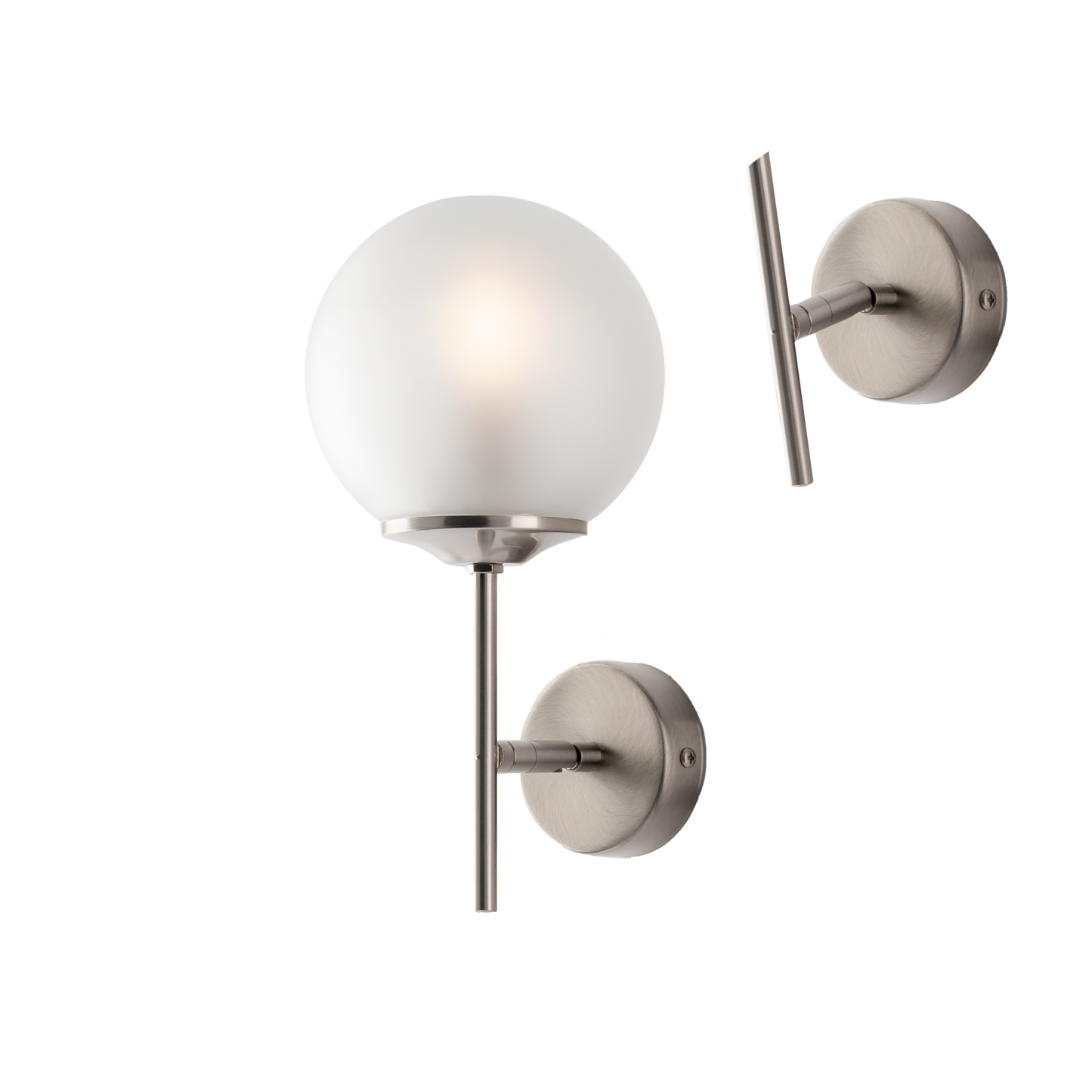 1296/ap APPLIQUE METALLO E SFERA VETRO SATINATO