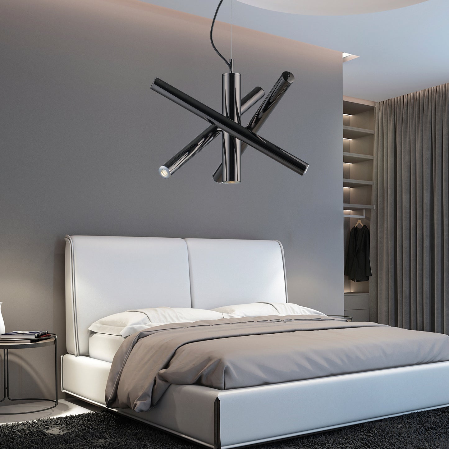 MODERN 3+1 CHANDELIER WITH LED TUBES