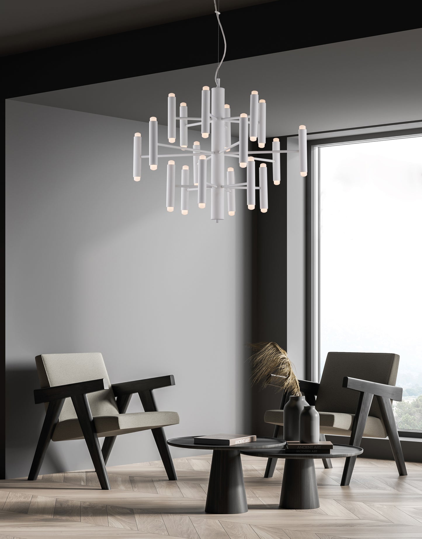 36 LED METAL CHANDELIER MODERN CONTEMPORARY