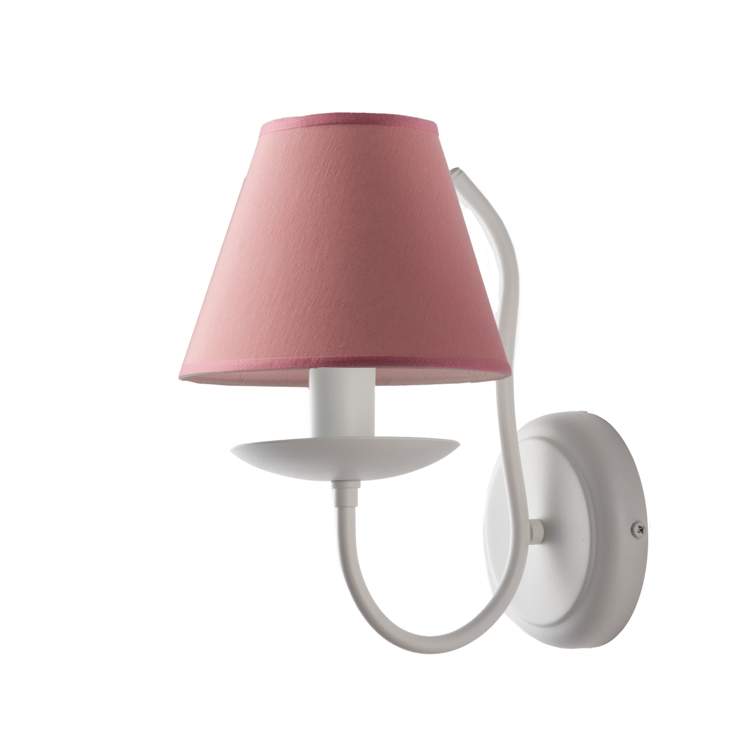 1270/ap APPLIQUE BIANCO 1 LUCE SHABBY CHIC METALLO E PARALUME TESSUTO