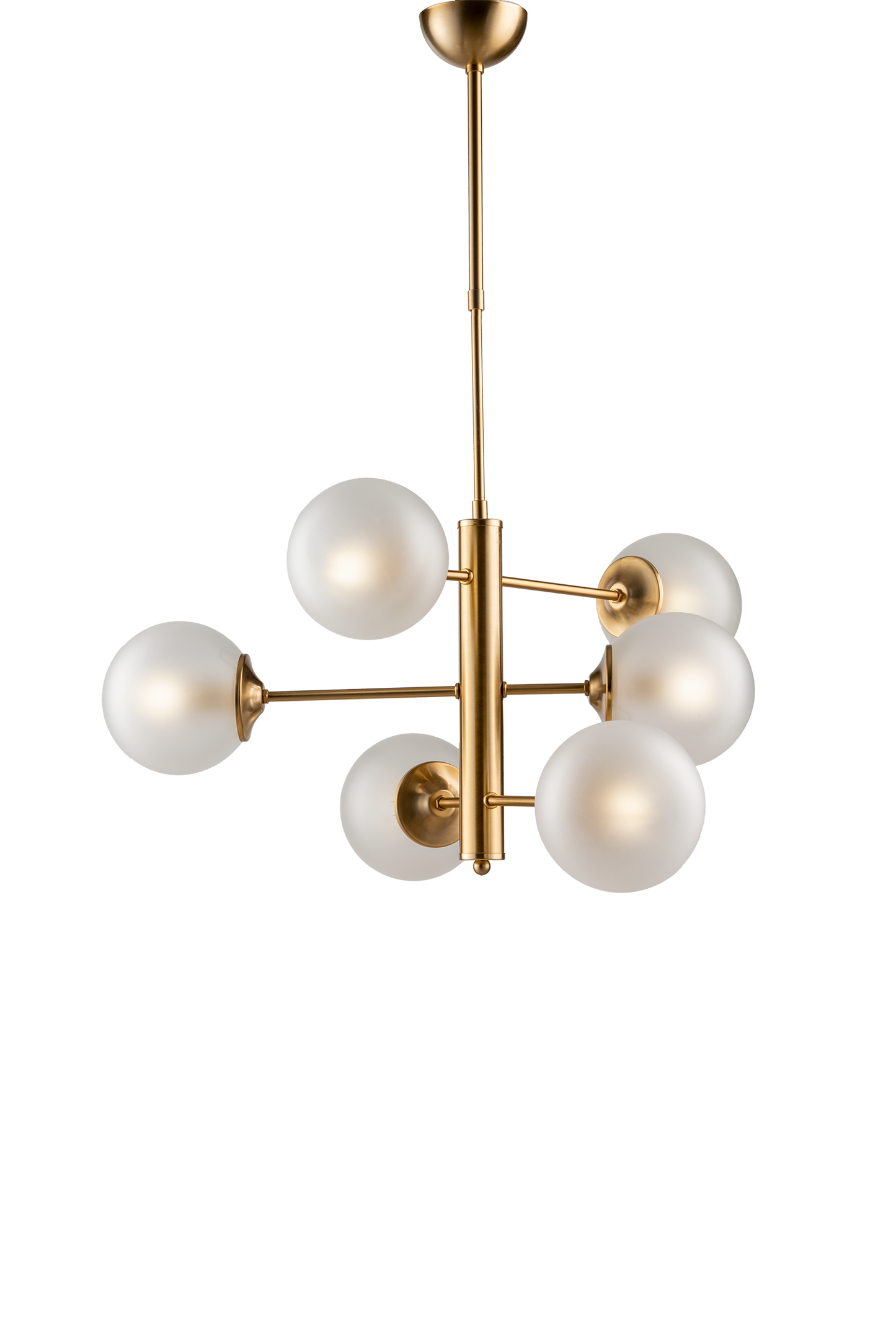 LAMPADARIO 6 LUCI MODERNO INDUSTRIAL CHIC CON SFERE VETRO