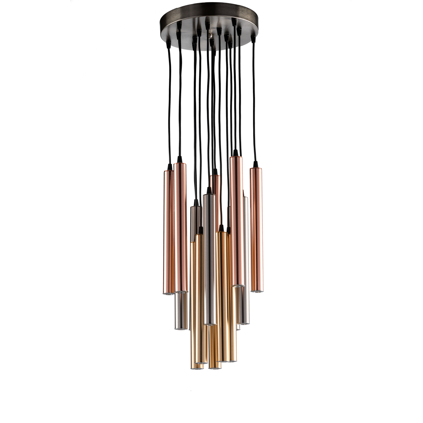 LAMPADARIO A SOSPENSIONE MODERNO INDUSTRIAL CHIC CON TUBI LED 15 LUCI