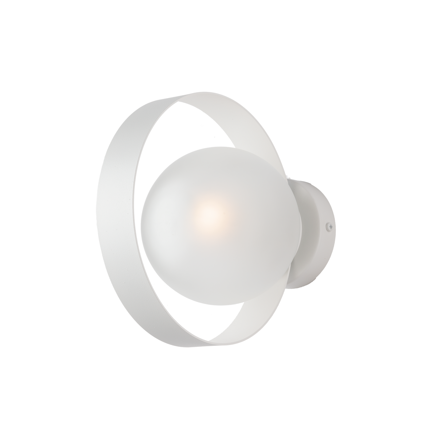1297/ap APPLIQUE MODERNO CON CERCHIO METALLO E SFERA VETRO SHABBY CHIC