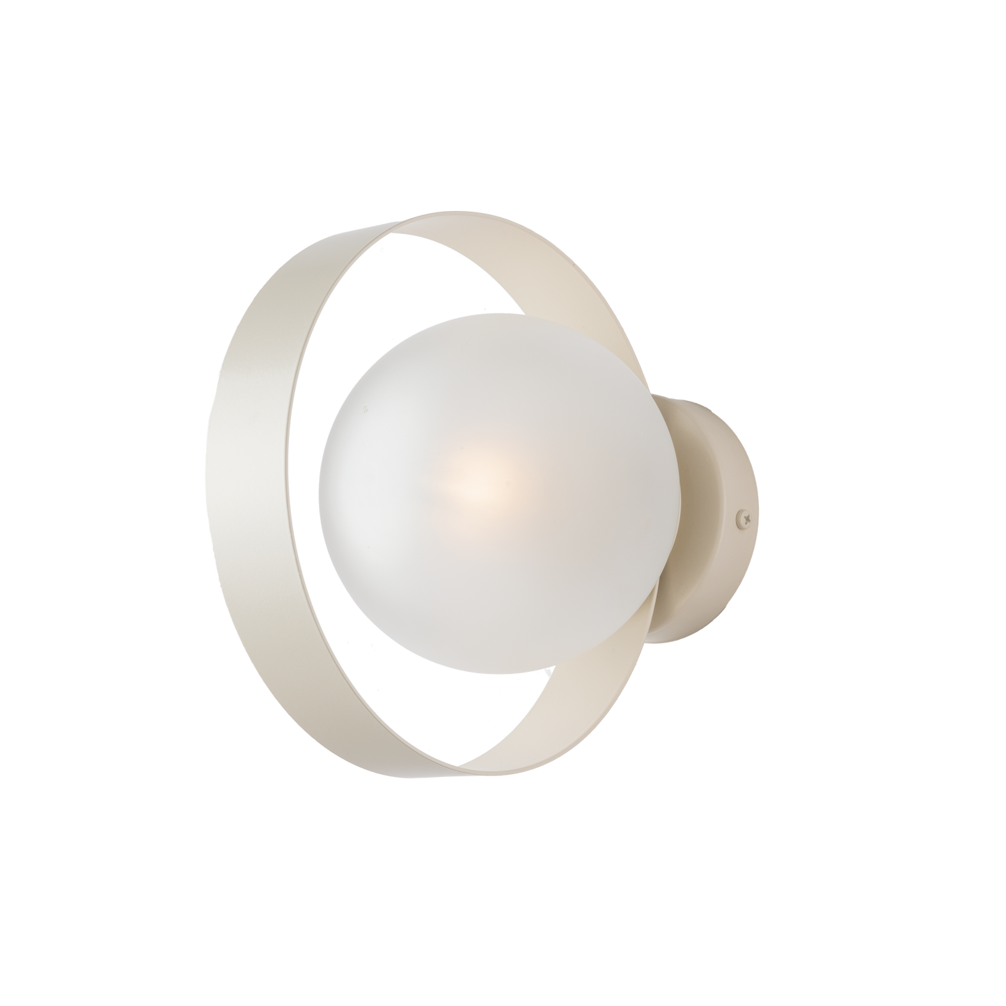 1297/ap APPLIQUE MODERNO CON CERCHIO METALLO E SFERA VETRO SHABBY CHIC
