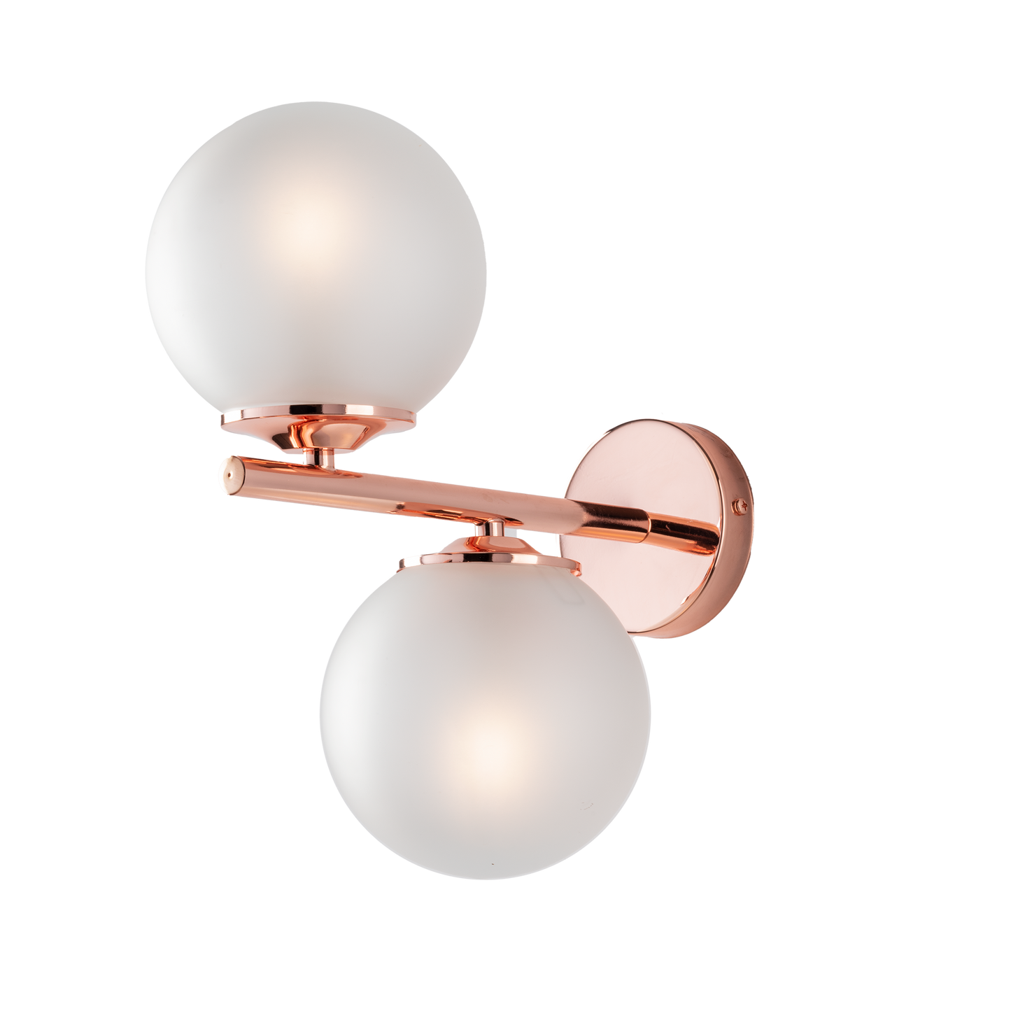 MODERN WALL LIGHT IN METAL AND GLASS SPHERES