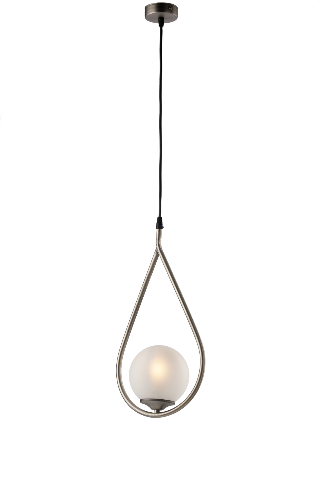 MODERN CIRCLE SUSPENSION WITH SIDE BLOWN GLASS SPHERE