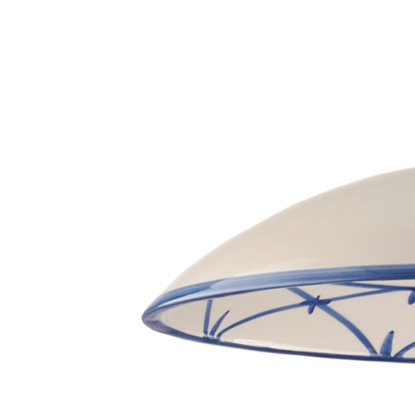 SOSPENSIONE IN CERAMICA DECORATA A MANO E METALLO SFUMATO