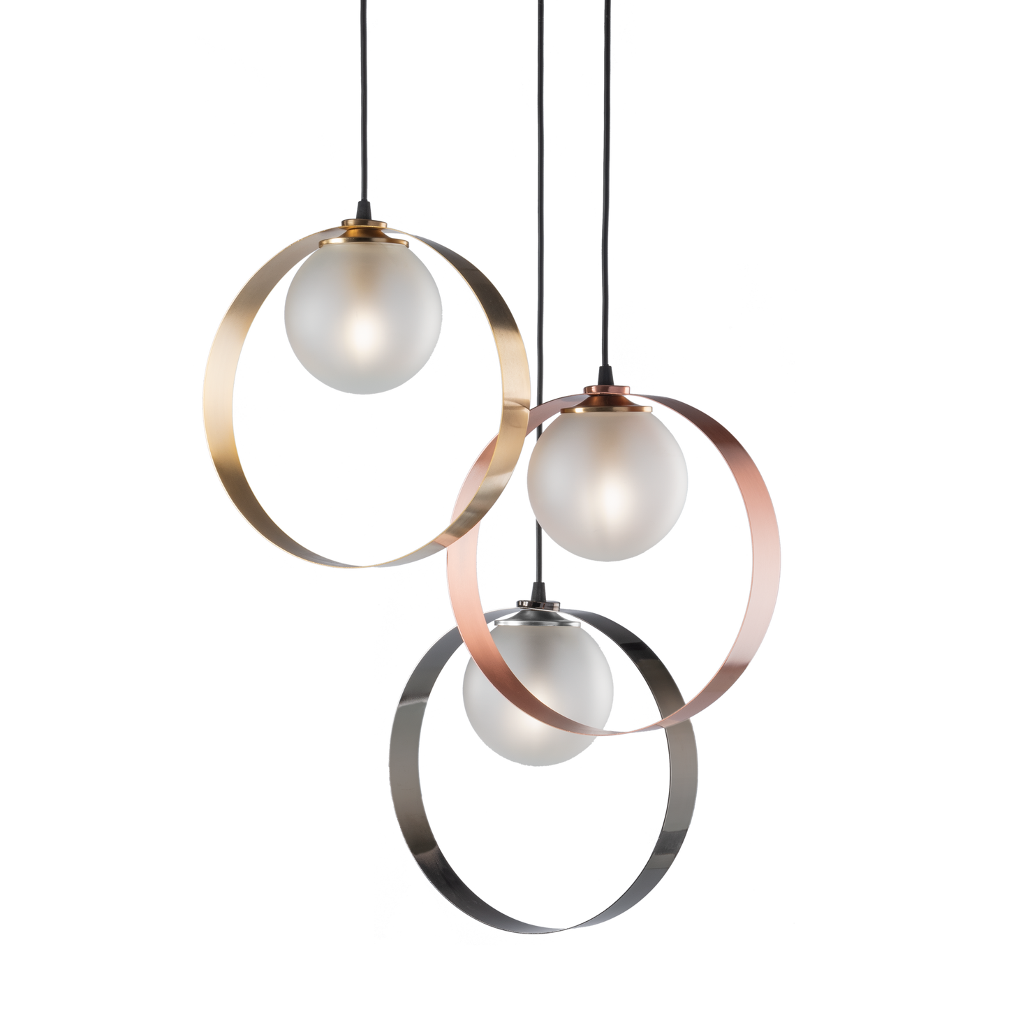 MODERN SUSPENSION WITH CIRCLES AND SPHERES GLASS INDUSTRIAL CHIC