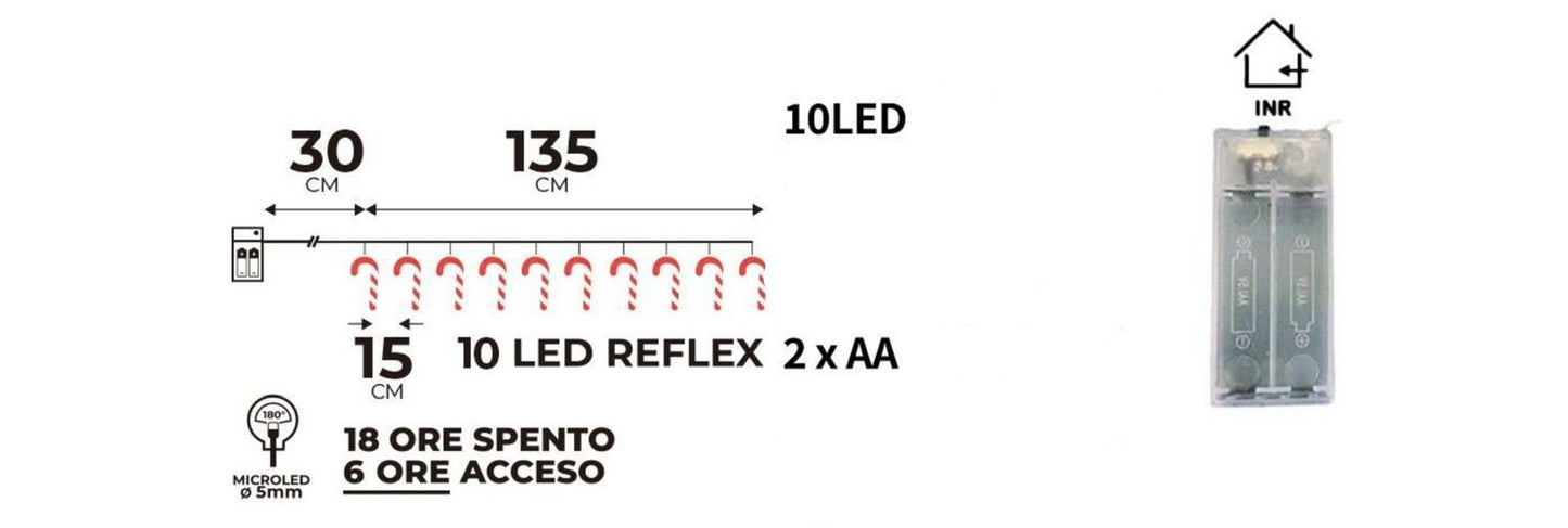 Battery operated chain with 10 microleds with wine cork 1 m white light