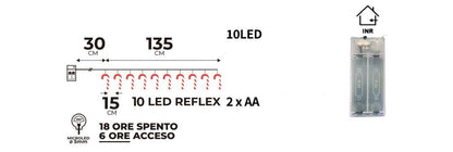 Battery operated chain with 10 microleds with wine cork 1 m white light