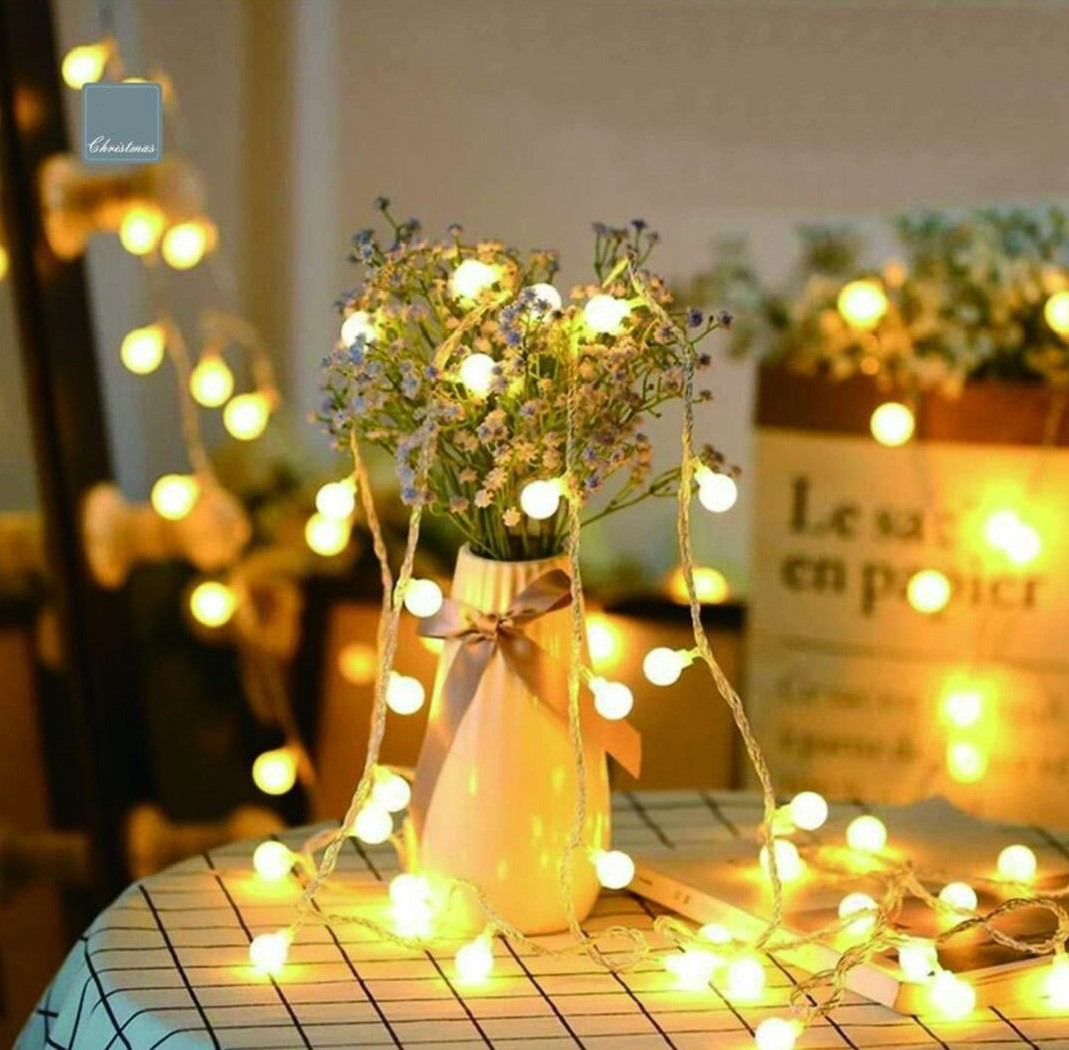 White LED Light Chain Transparent Cable 200 Lights