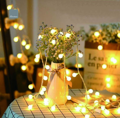 White LED Light Chain Transparent Cable 200 Lights