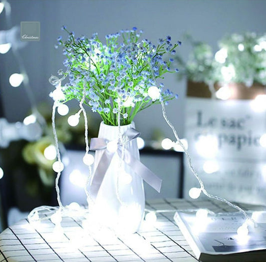 White LED Light Chain Transparent Cable 200 Lights