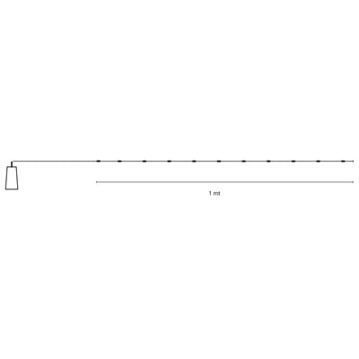 Catena a batteria con 10 microled con tappo vino 1 mt luce calda