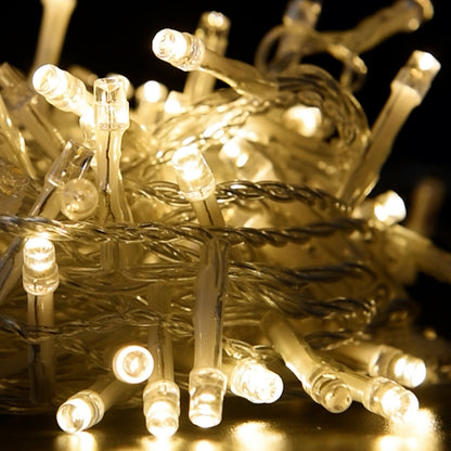 Catena Luminosa a Led Calda cavo trasparente 200 luci