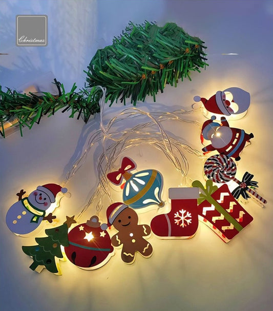 Battery operated chain with 10 microleds with wine cork 1 m white light