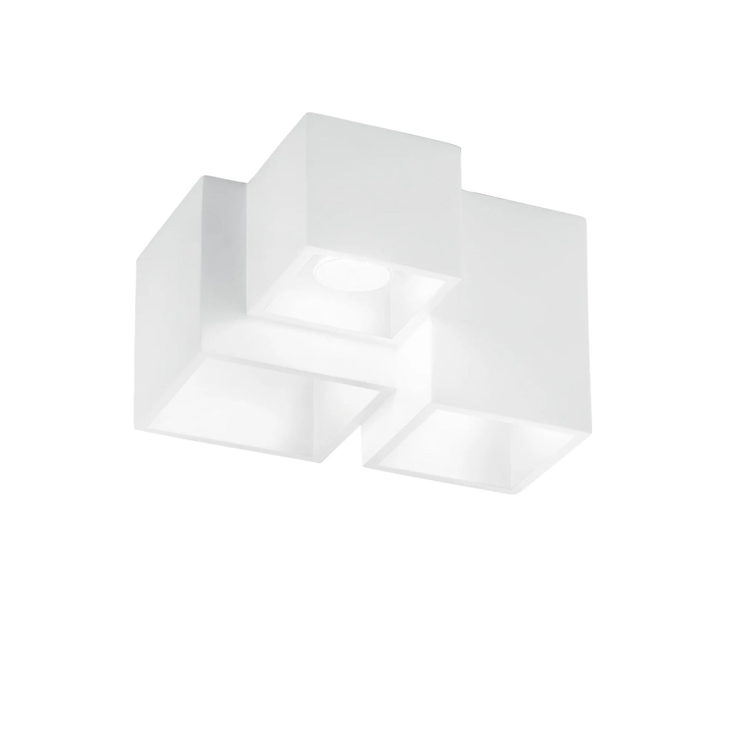 Lampada in gesso da soffitto a 3 cubi lampadario verniciabile supporto per faretti gu10
