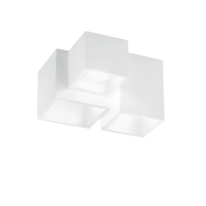 Lampada in gesso da soffitto a 3 cubi lampadario verniciabile supporto per faretti gu10