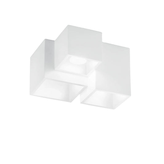 Lampada in gesso da soffitto a 3 cubi lampadario verniciabile supporto per faretti gu10