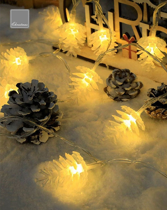 Battery operated chain with 10 microleds with wine cork 1 m white light