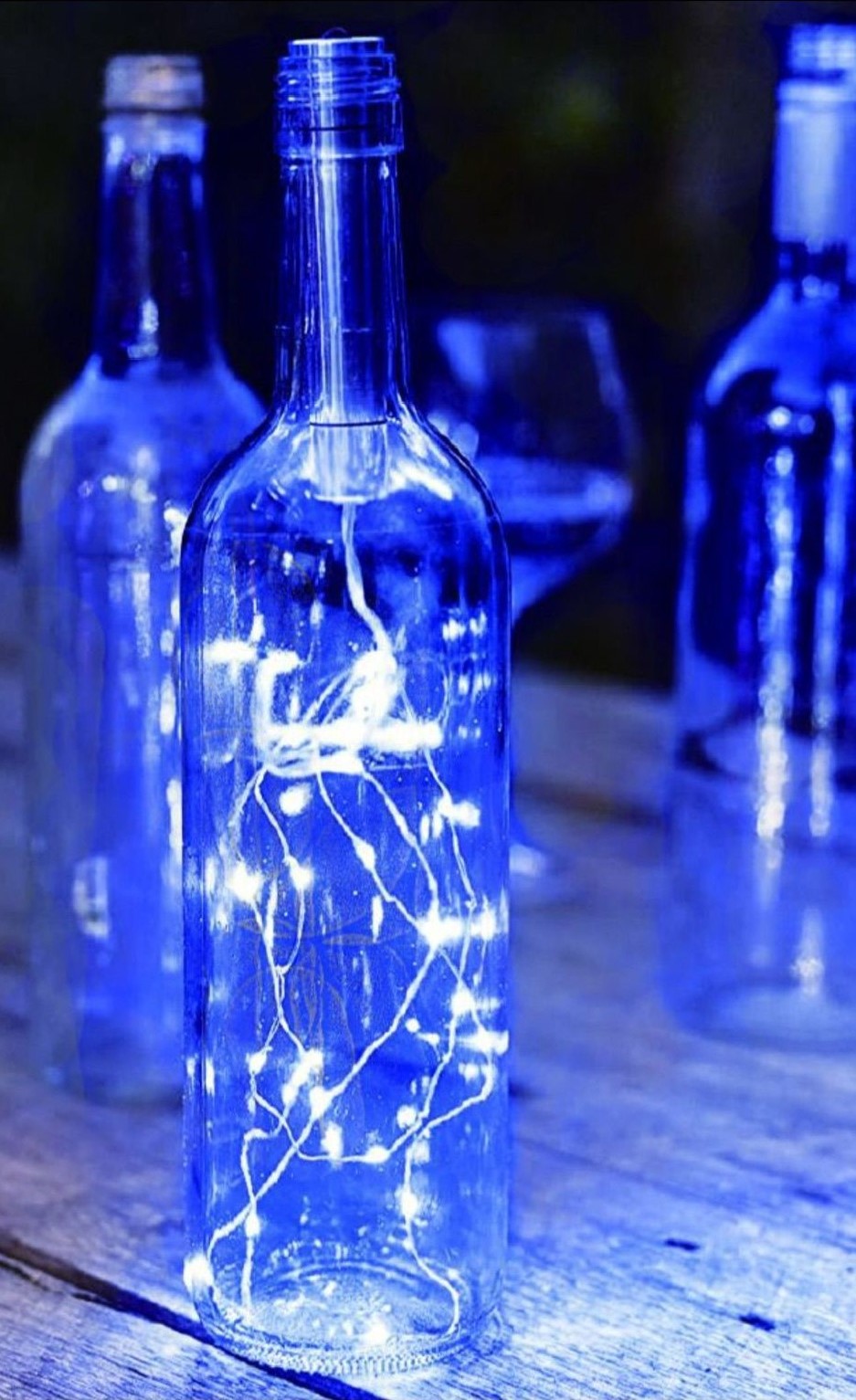 Battery operated chain with 10 microleds with wine cork 1 m white light