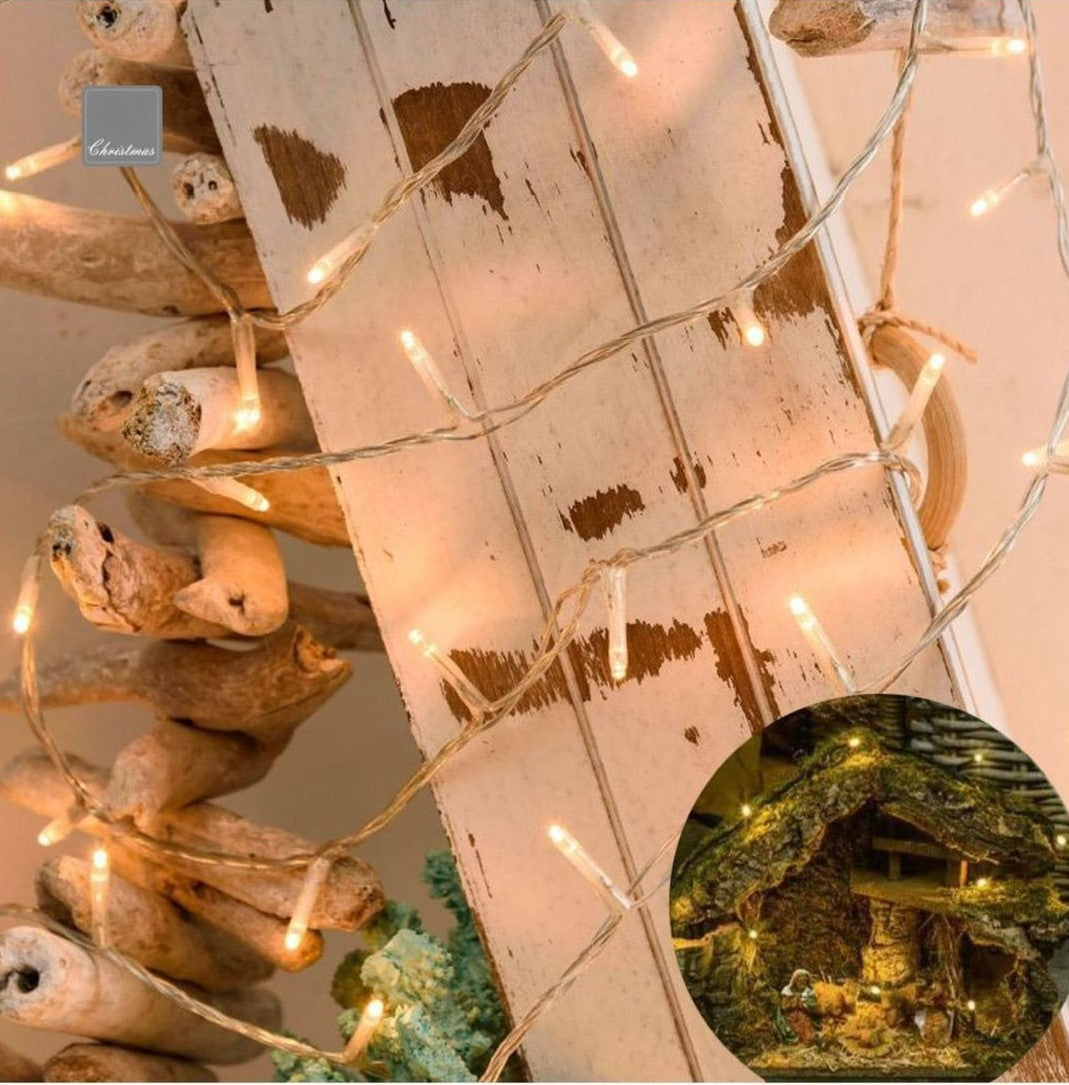 Battery operated chain with 10 microleds with wine cork 1 m white light