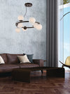 1480/16 LAMPADARIO 16 LUCI MODERNO INDUSTRIAL CHIC CON SFERE VETRO