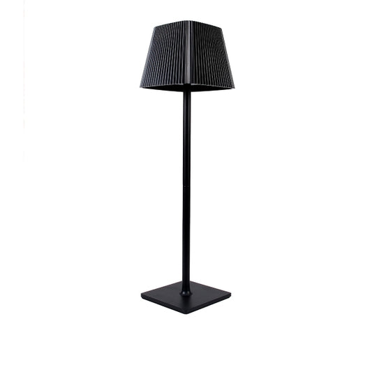 LAMPADA LED DA TAVOLO RICARICABILE CON PARALUME QUADRATO PLISSETTATO USB