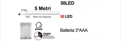 Battery operated chain with 10 microleds with wine cork 1 m white light