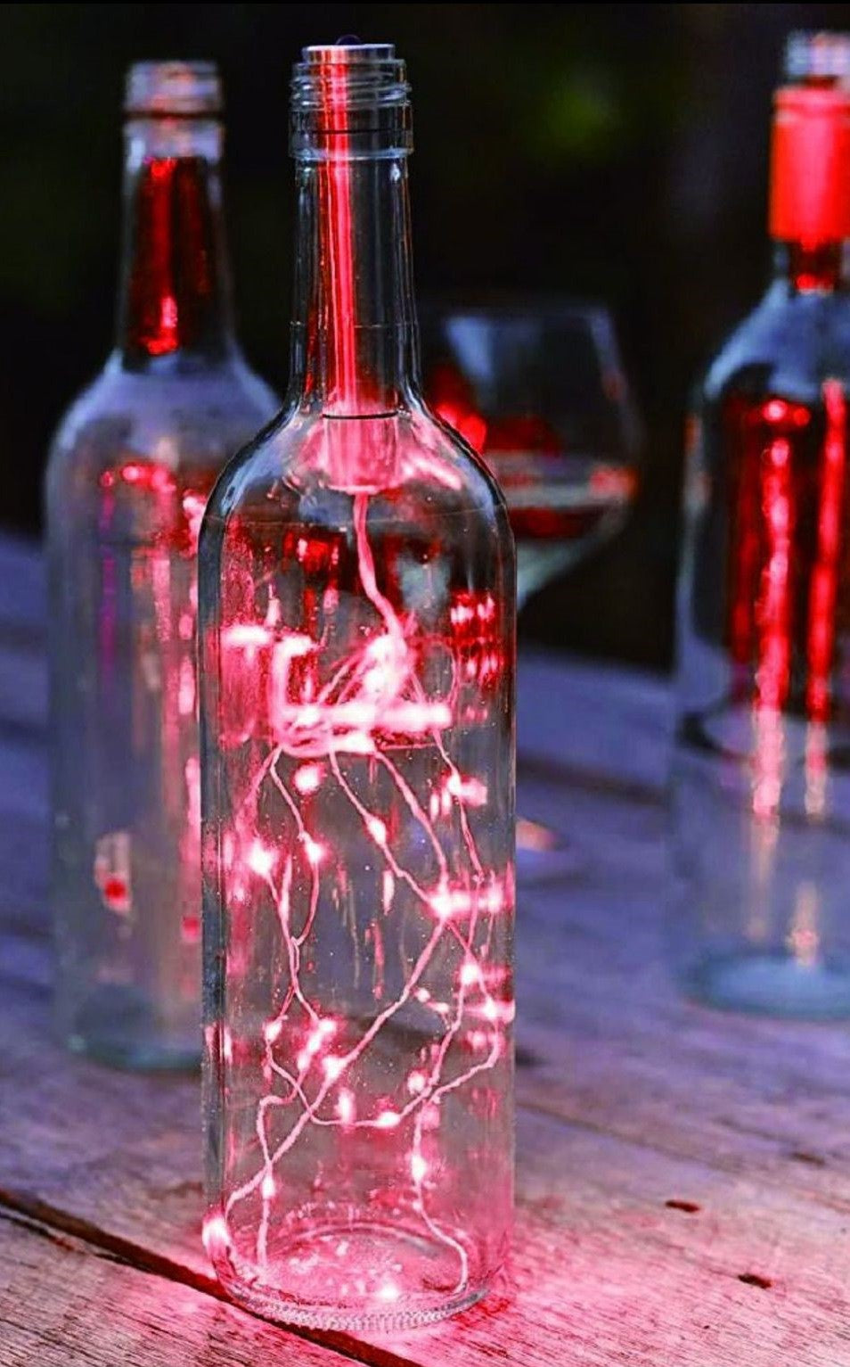 Battery operated chain with 10 microleds with wine cork 1 m white light