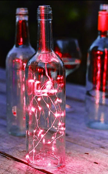 Battery operated chain with 10 microleds with wine cork 1 m white light