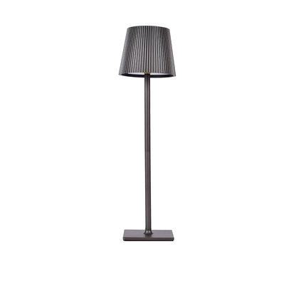 LAMPADA LED DA TAVOLO RICARICABILE CON PARALUME TONDO PLISSETTATO USB E SOLARE