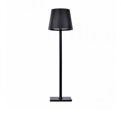 LAMPADA LED DA TAVOLO RICARICABILE CON PARALUME TONDO PLISSETTATO USB E SOLARE