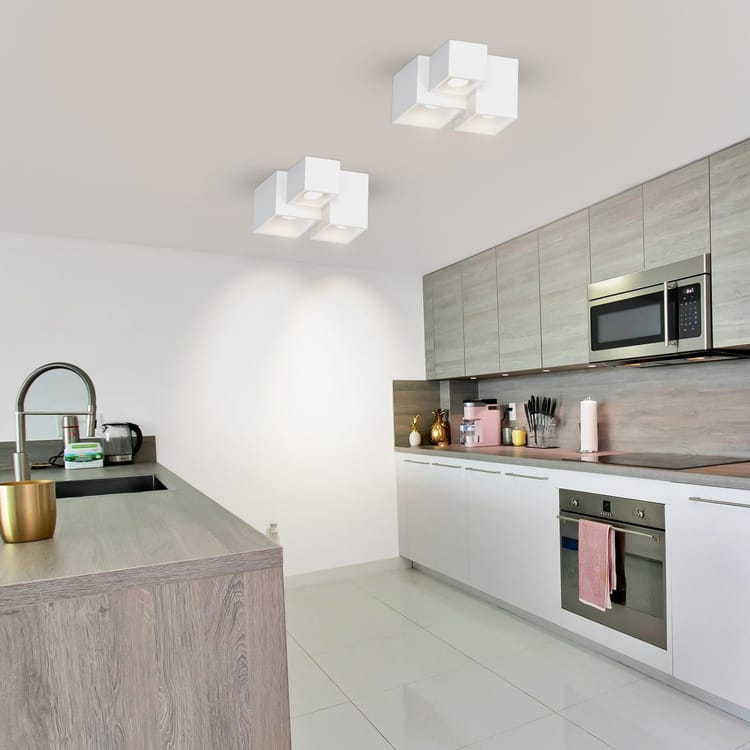 Lampada in gesso da soffitto a 3 cubi lampadario verniciabile supporto per faretti gu10