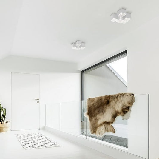 Plafoniera gesso 5 luci gu10 led verniciabile lampada soffitto