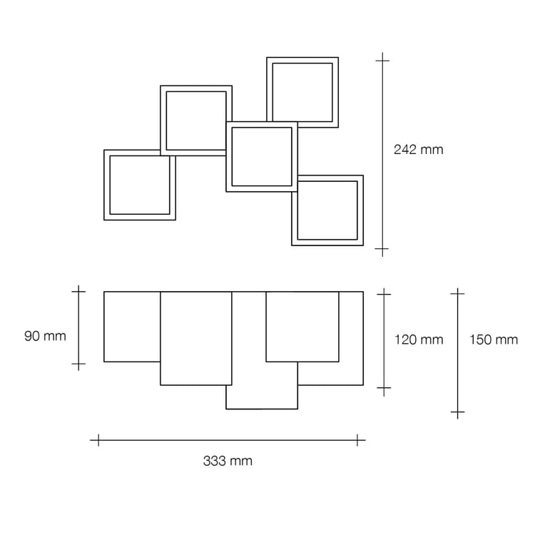 Plafoniera gesso 5 luci gu10 led verniciabile lampada soffitto